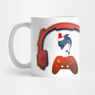 Christmas Dolphin - Gaming Music Headphones - Christmas Holiday Gift Mug